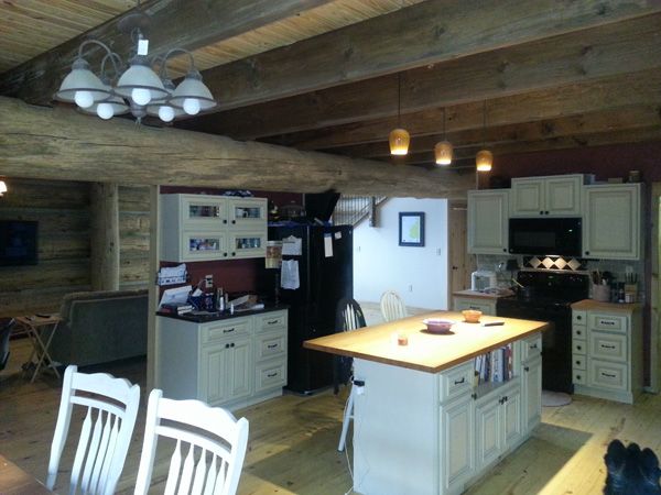 Log home kitchen