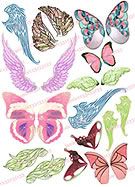 Angel Butterflies Collage Sheet