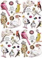 Jewelry Birds Collage Sheet