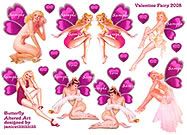 Fairy Pin-Up Girls Purple Collage Sheet