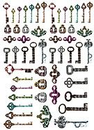 Victorian Keys Collage Sheet