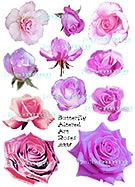 Rose Purple Collage Sheet