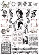Victorian Stamps Music Collage Sheet