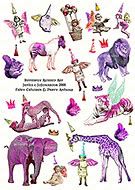 Animal Party Purple Collage Sheet