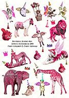 Animal Party Pink Collage Sheet