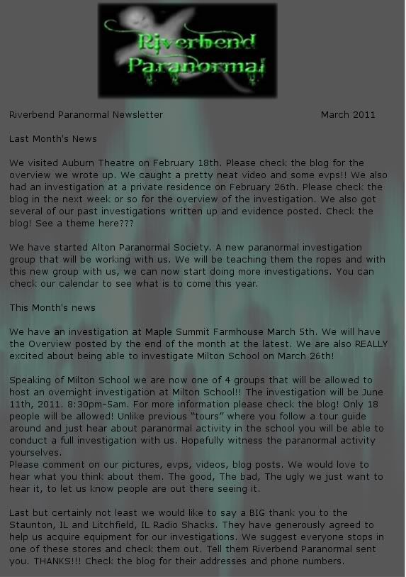 March 2011 newsletter