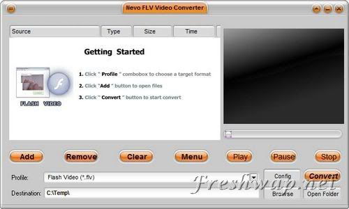 Portable Nevo FLV Video Converter 2008 v2.3.1