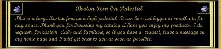Boston Fern on Pedestel Description