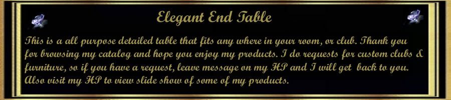 Elegant End Table Description