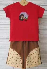 Hedgehog Shirt and Capris Set  size 18/24 mo *sale*