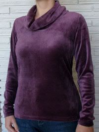 Eggplant OBV Cowl Neck Shirt  size M