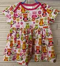 Pink Owl Play Dress  size 12 mo