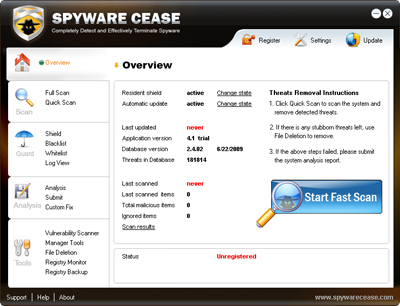 Spyware Cease v4 6 1 Win2kXPVista Incl Keygen CRD [Serials] preview 0